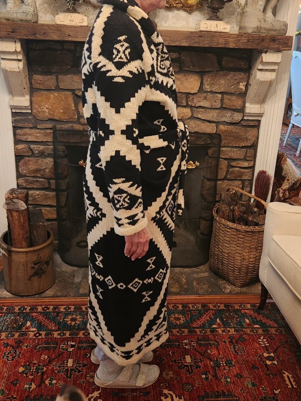 Ralph Lauren Vintage Hand-knit Southwestern-style Wool Cardigan - Picture 5 of 11